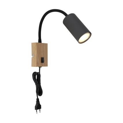 Globo - Joustava seinävalaisin 1xGU10/25W/230V harmaa/ruskea