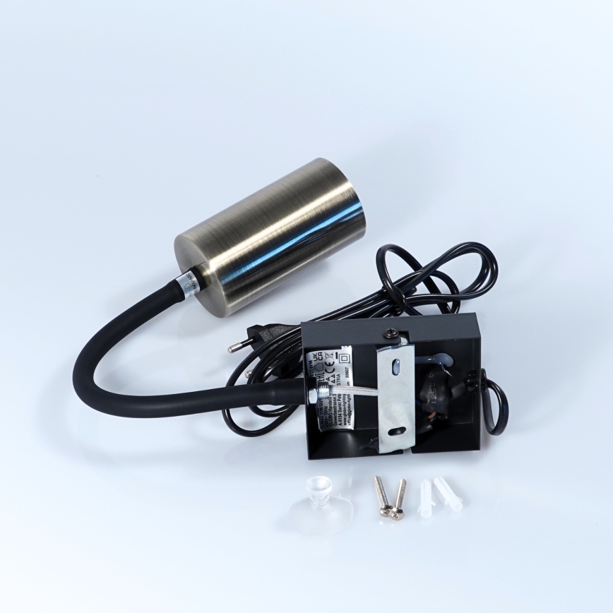 Globo - Joustava seinävalaisin 1xGU10/25W/230V musta/messinki