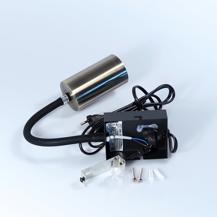 Globo - Joustava seinävalaisin 1xGU10/25W/230V musta/messinki