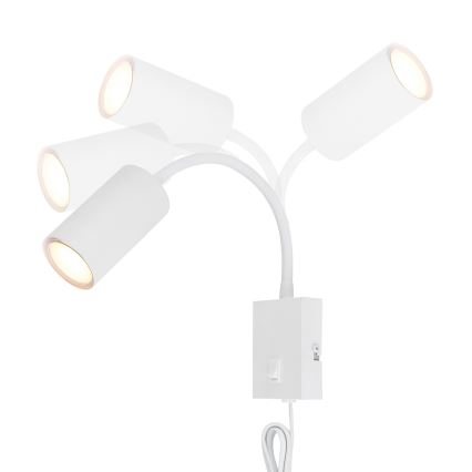 Globo - Joustava seinävalaisin 1xGU10/25W/230V valkoinen