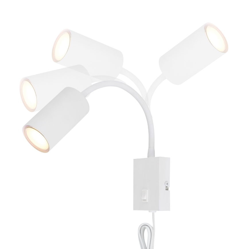 Globo - Joustava seinävalaisin 1xGU10/25W/230V valkoinen