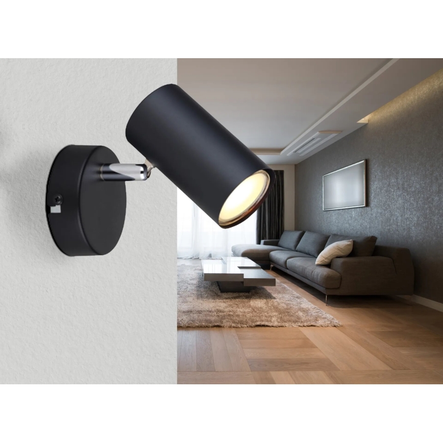 Globo - Seinäkohdevalo 1xGU10/25W/230V musta