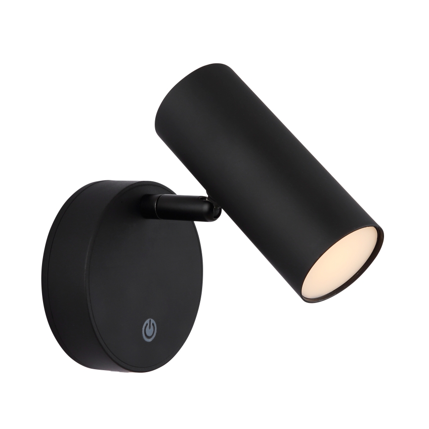 Globo - LED-himmennettävä ladattava seinäspotti LED/0,4W/3,7V 1800 mAh musta