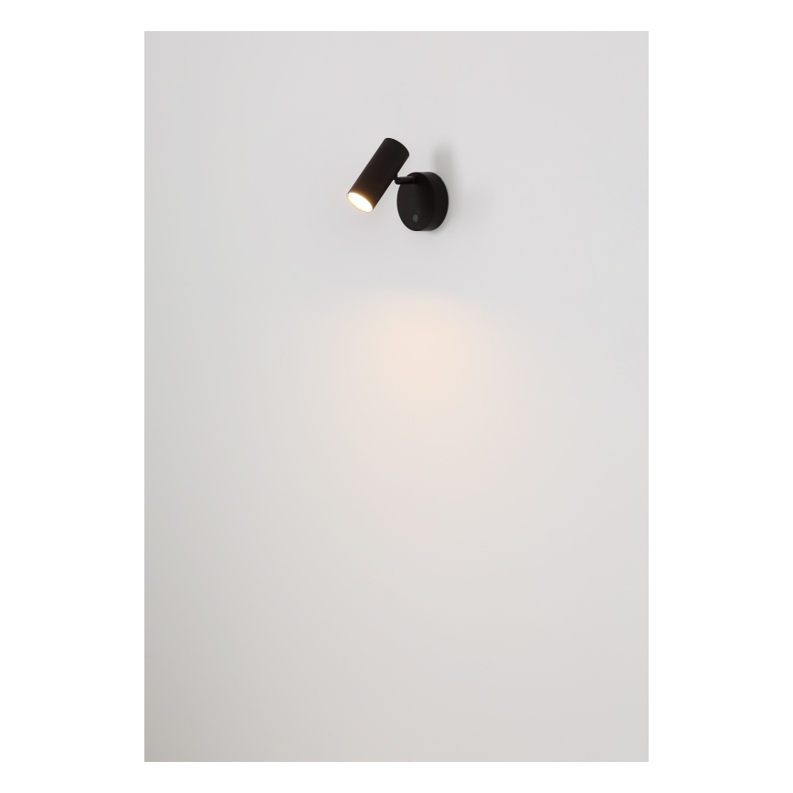 Globo - LED-himmennettävä ladattava seinäspotti LED/0,4W/3,7V 1800 mAh musta