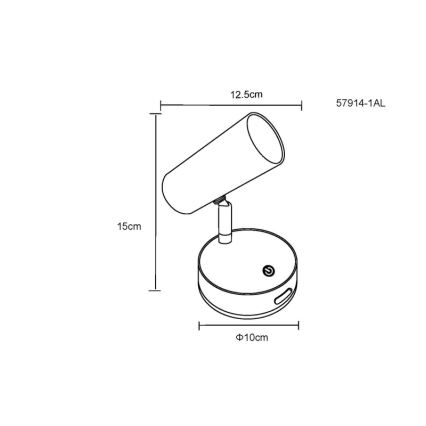 Globo - LED-himmennettävä ladattava seinäspotti LED/0,4W/3,7V 1800 mAh musta