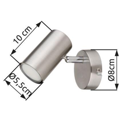 Globo - Seinäkohdevalo 1xGU10/25W/230V mattakromi