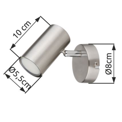 Globo - Seinäkohdevalo 1xGU10/25W/230V mattakromi