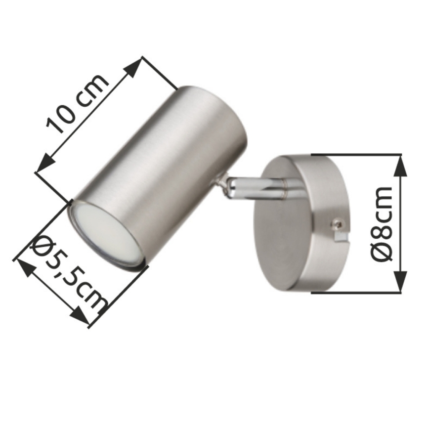 Globo - Seinäkohdevalo 1xGU10/25W/230V mattakromi