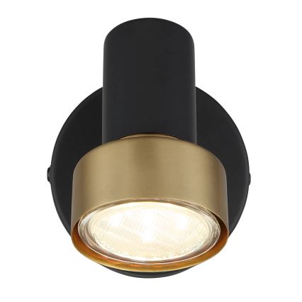 Globo - Seinäkohdevalo 1xGU10/25W/230V musta/kulta