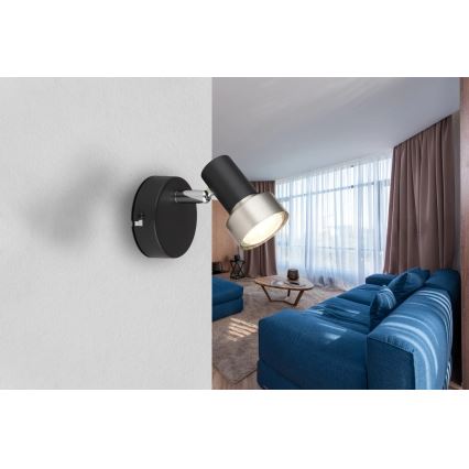 Globo - Seinäkohdevalo 1xGU10/25W/230V musta/hopea