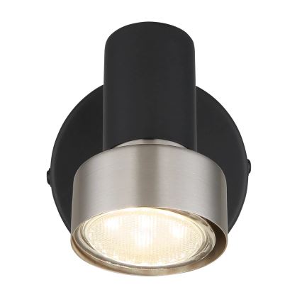 Globo - Seinäkohdevalo 1xGU10/25W/230V musta/hopea