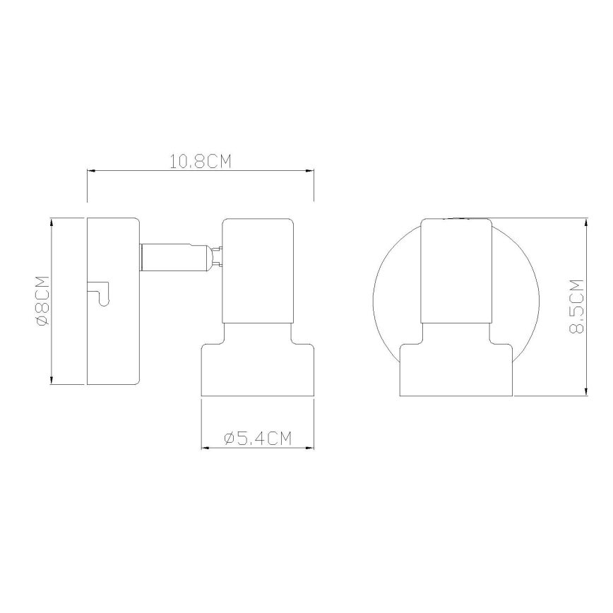 Globo - Seinäkohdevalo 1xGU10/25W/230V musta/hopea