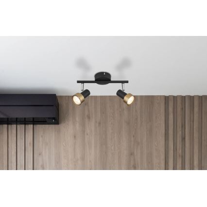 Globo - Kohdevalo  2xGU10/25W/230V musta/kulta