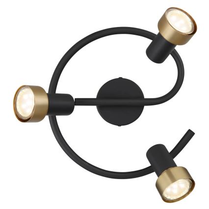 Globo - Kohdevalo  3xGU10/25W/230V musta/kulta