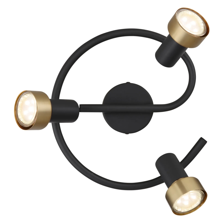 Globo - Kohdevalo  3xGU10/25W/230V musta/kulta