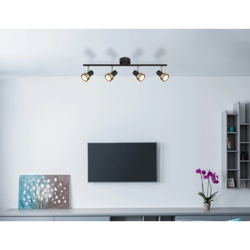 Globo - Kohdevalo  4xGU10/25W/230V musta/kulta