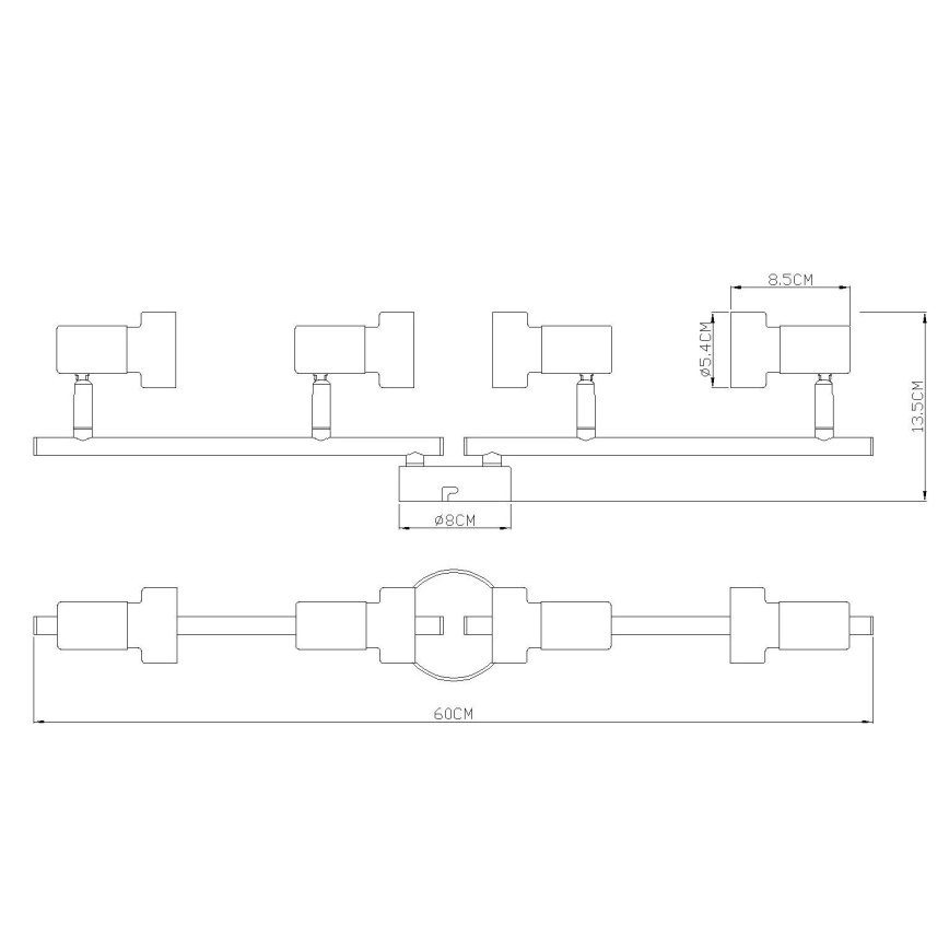 Globo - Kohdevalo  4xGU10/25W/230V musta/kulta