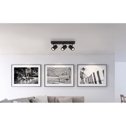 Globo - Kohdevalo 3xGU10/25W/230V musta