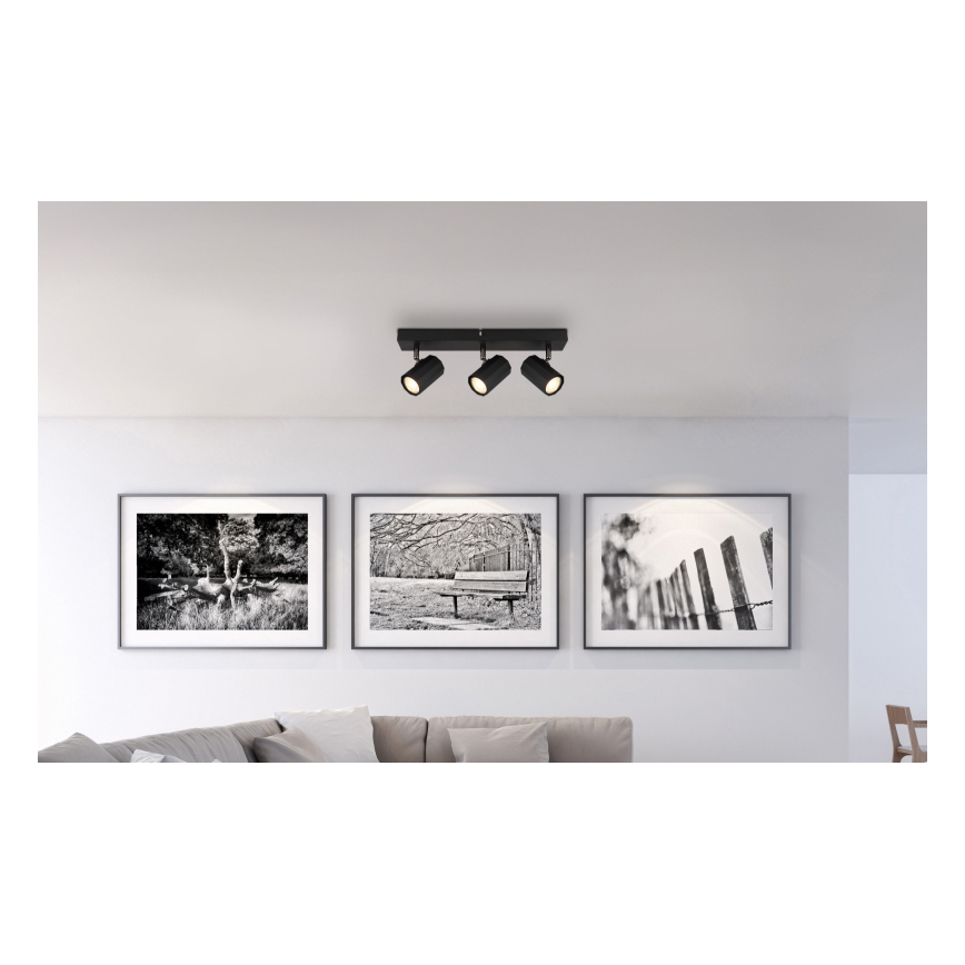 Globo - Kohdevalo 3xGU10/25W/230V musta