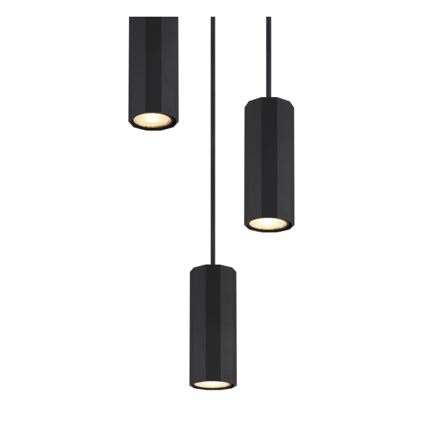 Globo - Kattokruunu johdossa 3xGU10/25W/230V musta