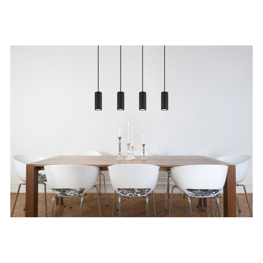 Globo - Kattokruunu johdossa 4xGU10/25W/230V musta