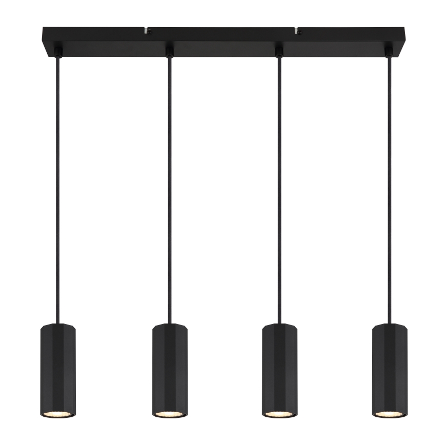 Globo - Kattokruunu johdossa 4xGU10/25W/230V musta