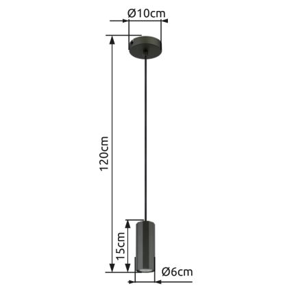 Globo - Kattokruunu johdossa 1xGU10/25W/230V musta