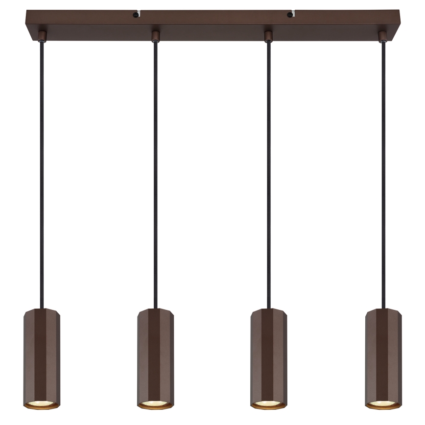 Globo - Kattokruunu johdossa 4xGU10/25W/230V ruskea