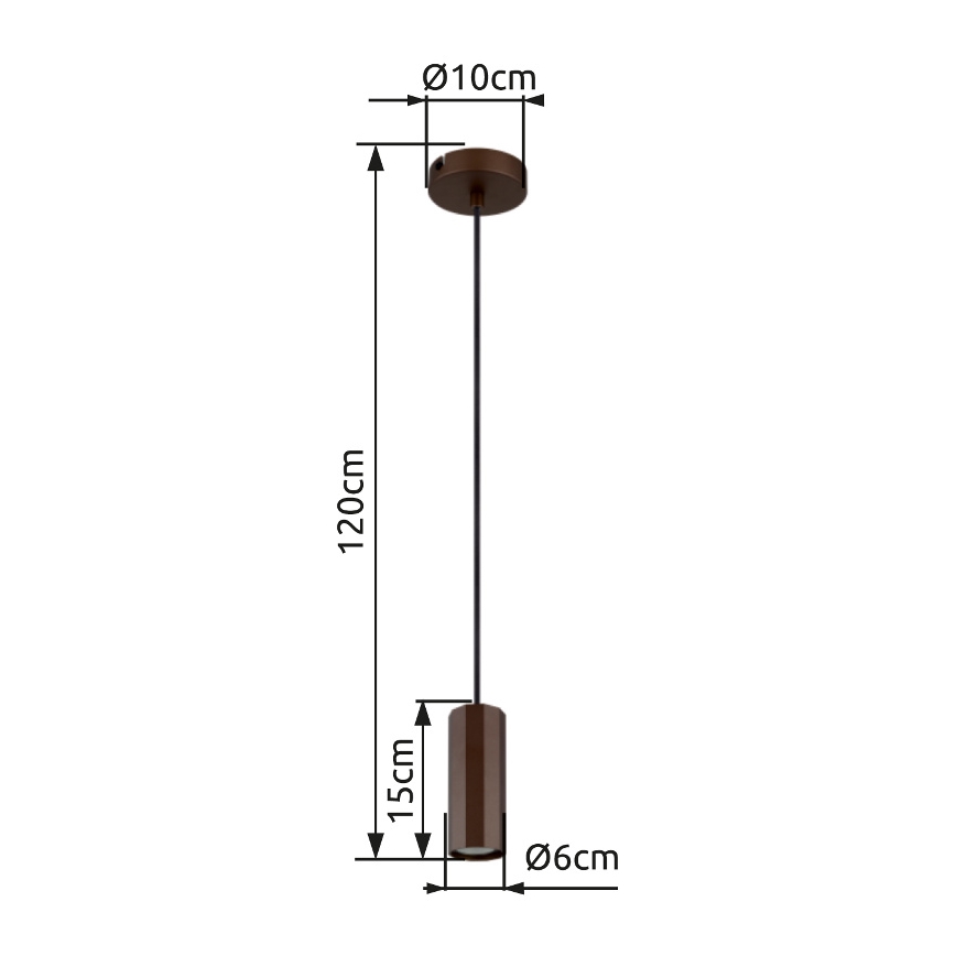 Globo - Kattokruunu johdossa 1xGU10/25W/230V ruskea