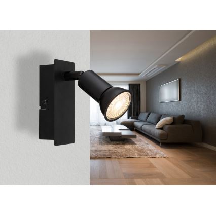 Globo - Seinäkohdevalo 1xGU10/35W/230V musta