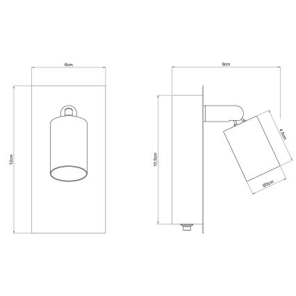 Globo - Seinäkohdevalo 1xGU10/35W/230V musta