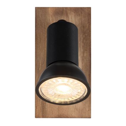 Globo - Seinäkohdevalo 1xGU10/35W/230V puu/musta