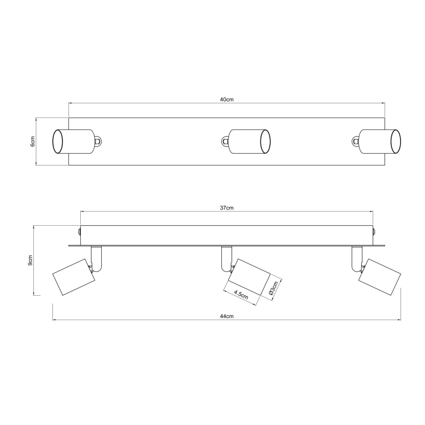 Globo - Kohdevalo 3xGU10/35W/230V musta