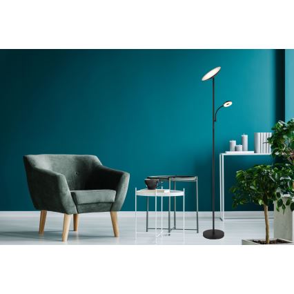 Globo - LED himmennettävä lattiavalaisin LED/20W/230V+ LED/5W 3000/4000/6500K musta