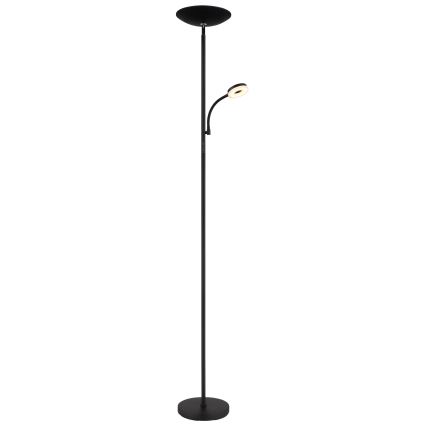 Globo - LED himmennettävä lattiavalaisin LED/20W/230V+ LED/5W 3000/4000/6500K musta