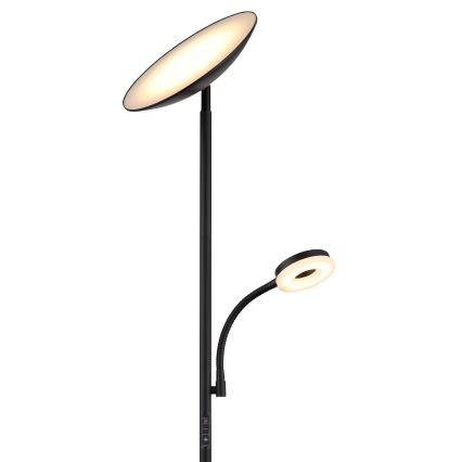 Globo - LED himmennettävä lattiavalaisin LED/20W/230V+ LED/5W 3000/4000/6500K musta