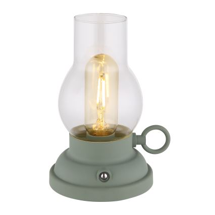 Globo - LED himmennettävä ladattava kosketuspöytävalaisin LED/1W/3,7V 1200 mAh vihreä