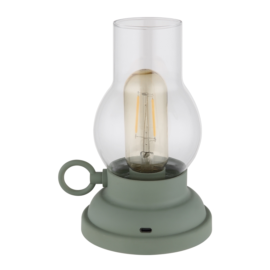 Globo - LED himmennettävä ladattava kosketuspöytävalaisin LED/1W/3,7V 1200 mAh vihreä