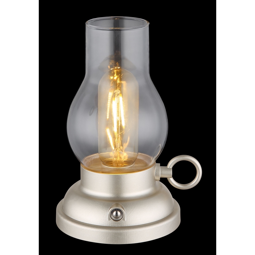 Globo - LED himmennettävä ladattava kosketuspöytävalaisin LED/1W/3,7V 1200 mAh mattakromi