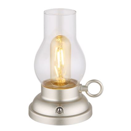 Globo - LED himmennettävä ladattava kosketuspöytävalaisin LED/1W/3,7V 1200 mAh mattakromi