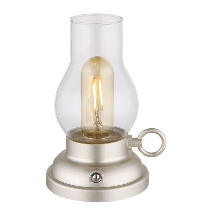 Globo - LED himmennettävä ladattava kosketuspöytävalaisin LED/1W/3,7V 1200 mAh mattakromi