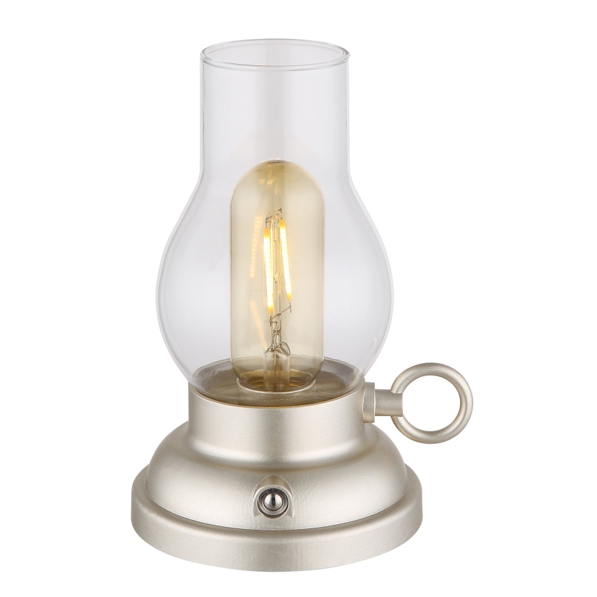 Globo - LED himmennettävä ladattava kosketuspöytävalaisin LED/1W/3,7V 1200 mAh mattakromi