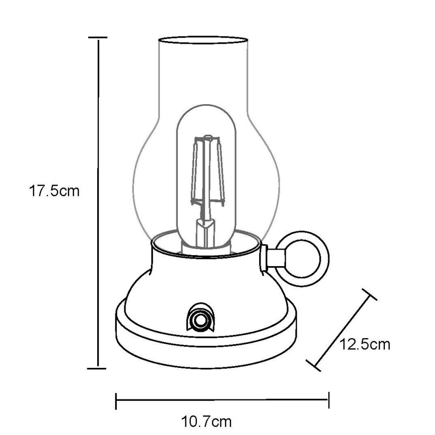 Globo - LED himmennettävä ladattava kosketuspöytävalaisin LED/1W/3,7V 1200 mAh mattakromi