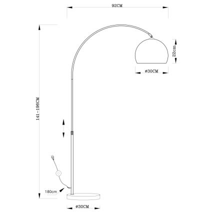 Globo - Lattialamppu 1xE27/40W/230V