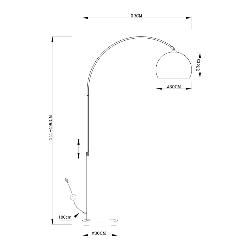 Globo - Lattialamppu 1xE27/40W/230V