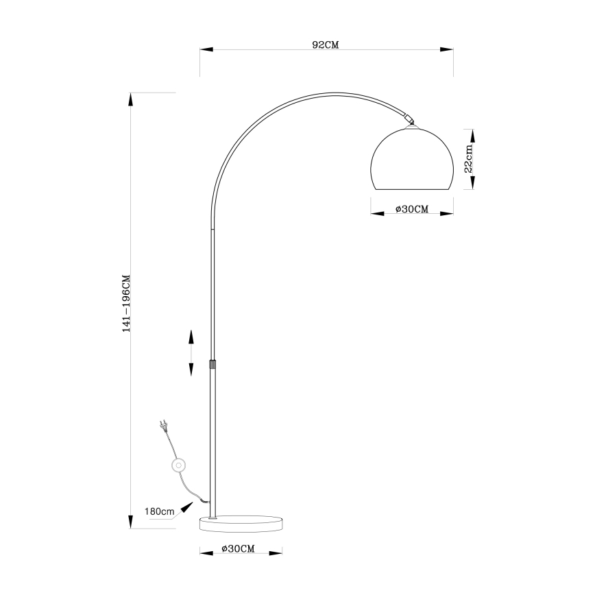 Globo - Lattialamppu 1xE27/40W/230V