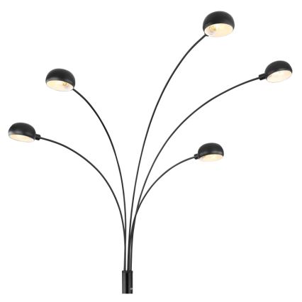 Globo - Lattialamppu 5xE14/40W/230V musta