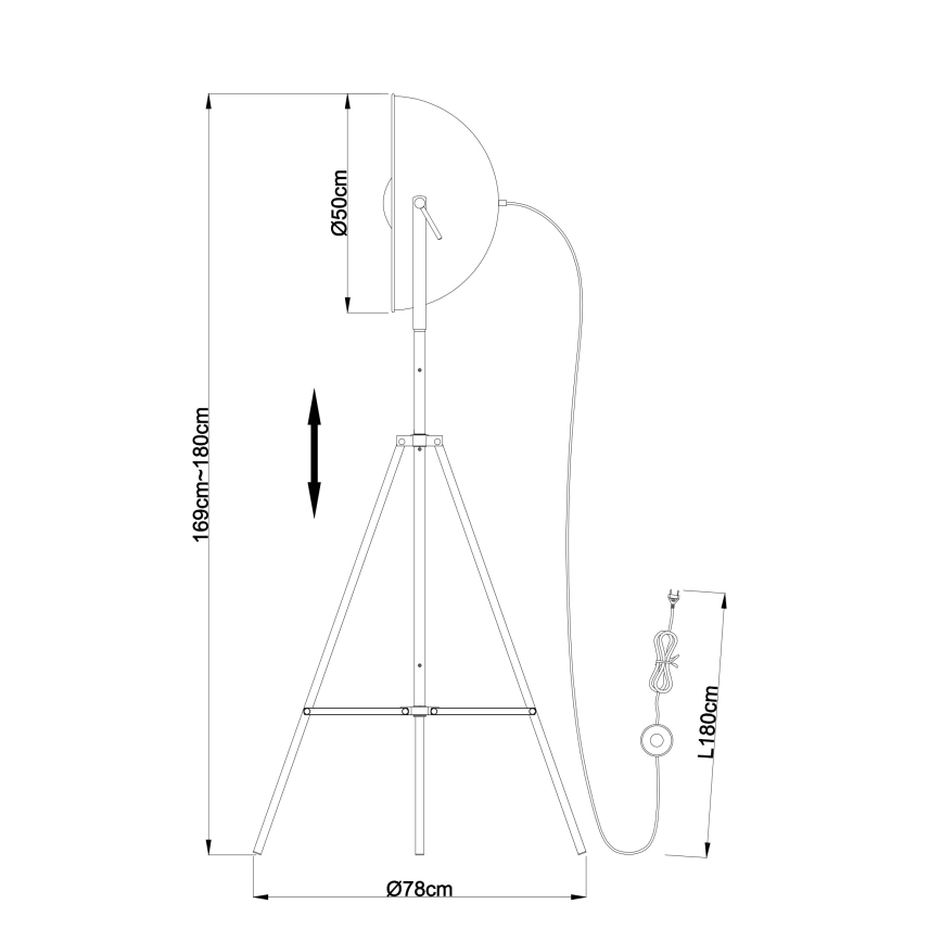 Globo - Lattialamppu 1xE27/60W/230V