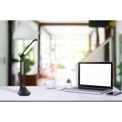Globo - LED himmennettävä ladattava pöytälamppu näytöllä LED/4W/230V 2200 mAh musta