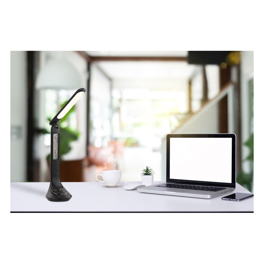 Globo - LED himmennettävä ladattava pöytälamppu näytöllä LED/4W/230V 2200 mAh musta